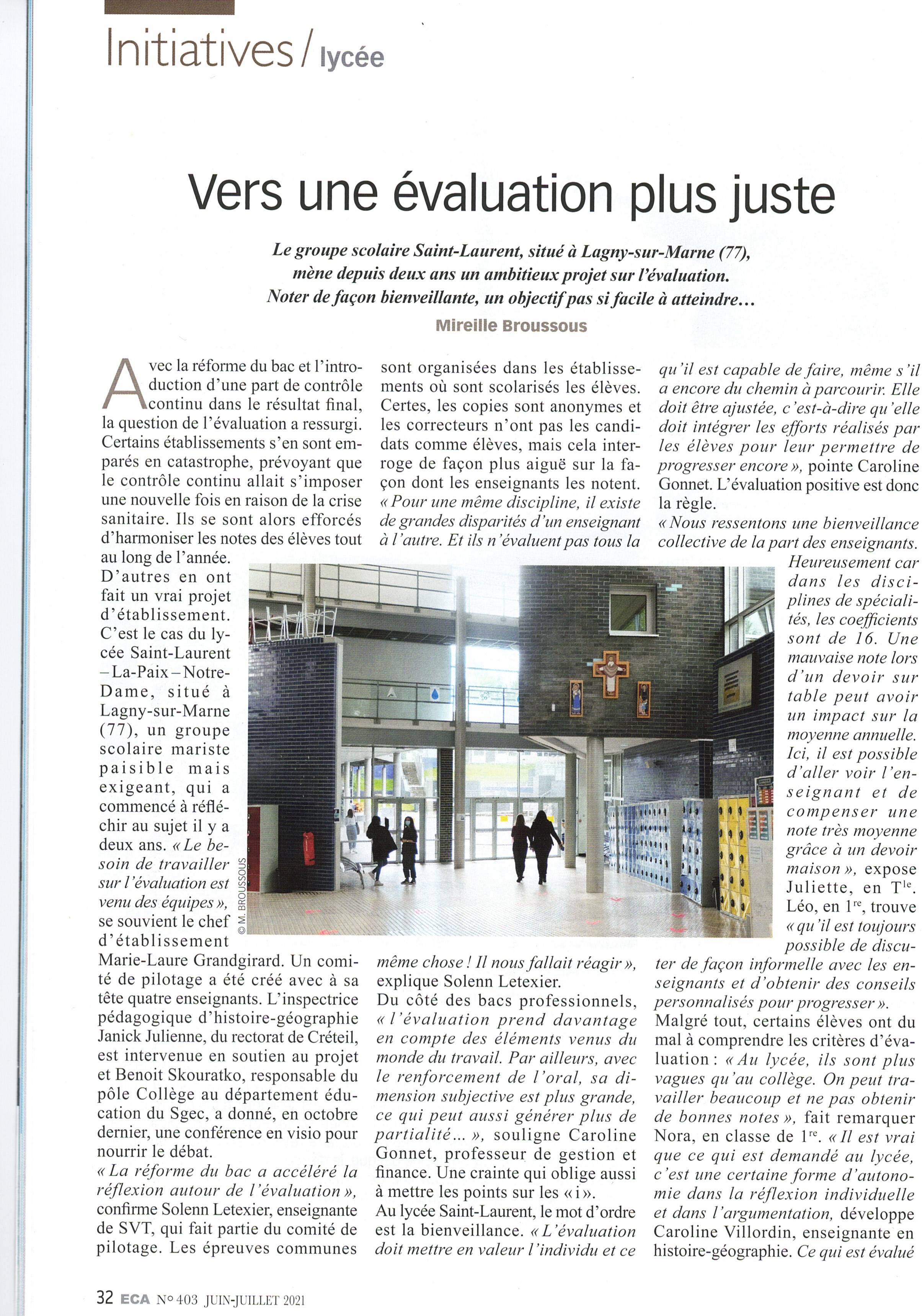 Visuel : Evaluation au plus juste